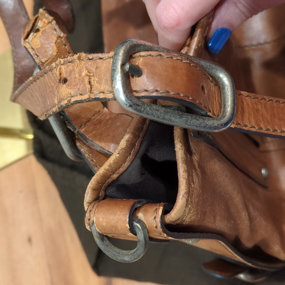 Tod's Vintage G-Line Bag Brown Leather Easy Sacca PROJECT Shoulder Purse Dustbag - Picture 7 of 17